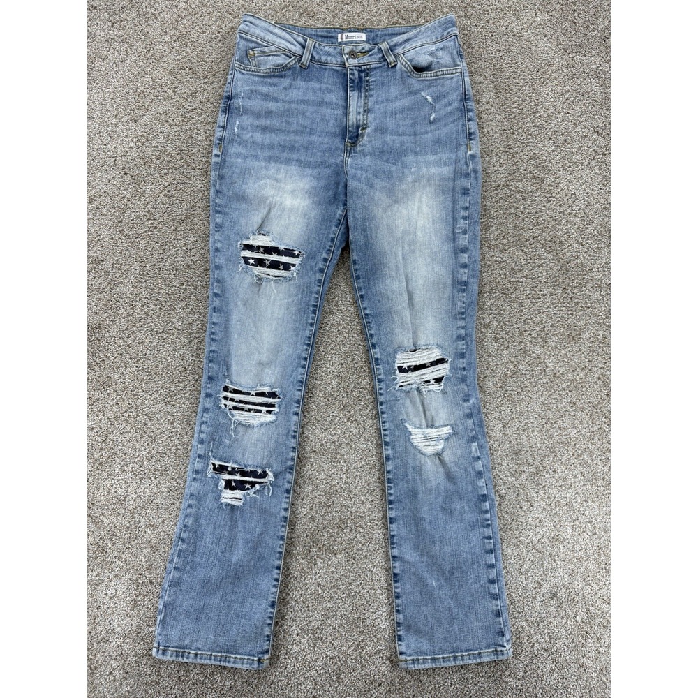 Morrison Bootcut Jeans Womens 29 Blue Rock-Star Stargazer Distressed Light Wash‎